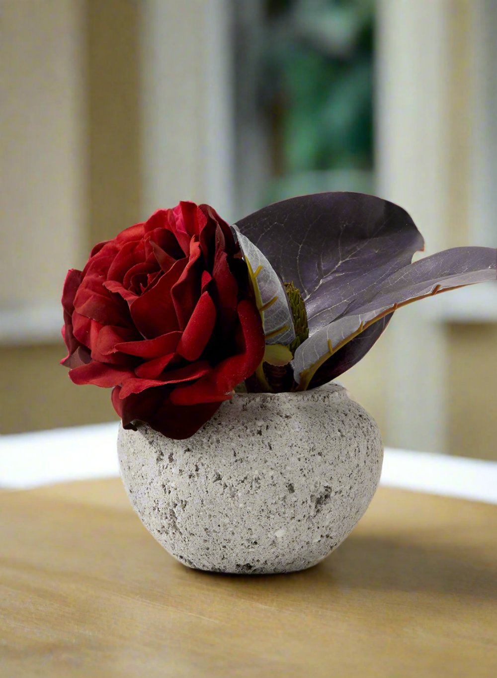 Pumice Stone Fishbowl Vase, 3.75" Tall & 5" Diameter