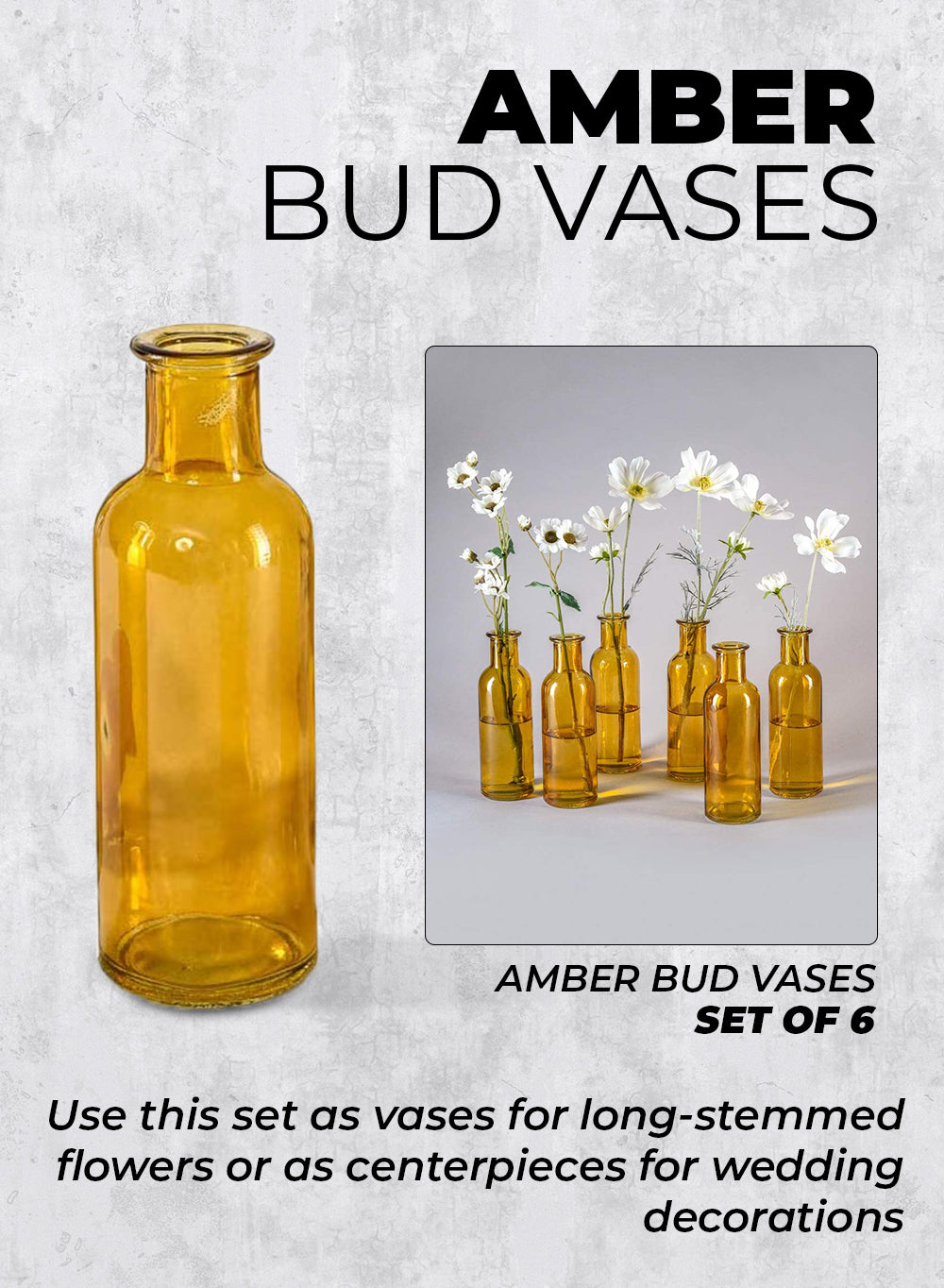 Bundle: Set of 12 Amber and Green Glass Bud Vases