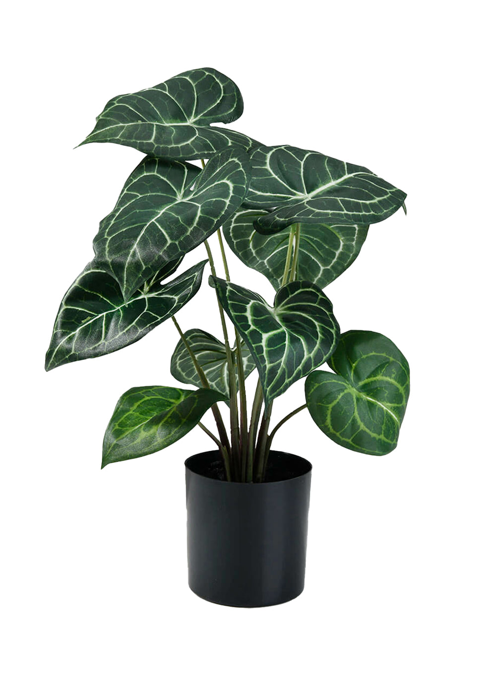 Artificial Anthurium Plant in Classic Black Pot, 12" Diameter & 15" Tall