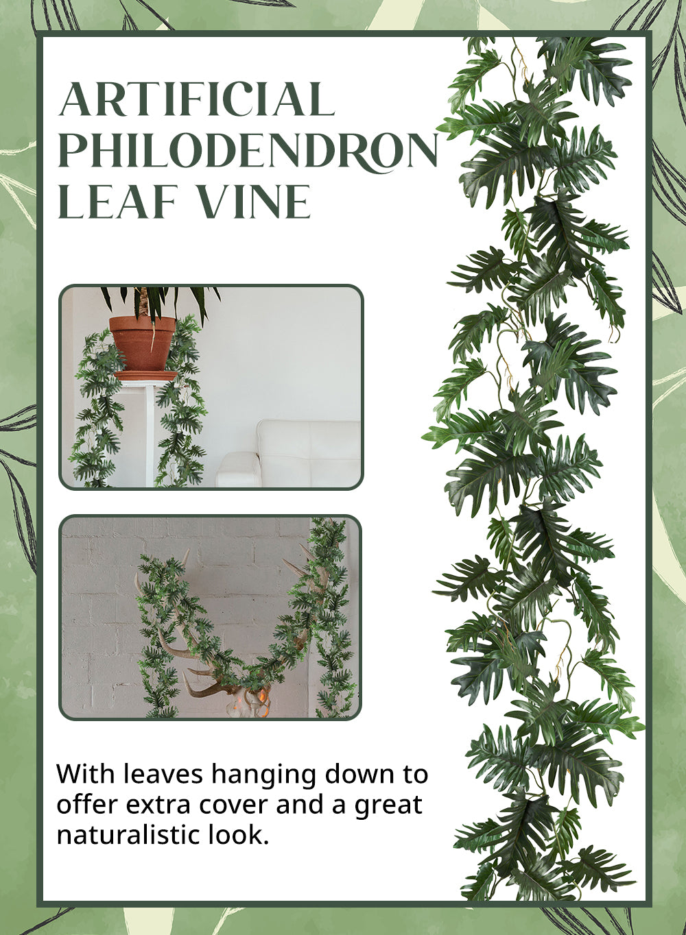 Artificial Hanging Vine, in 4 Designs
