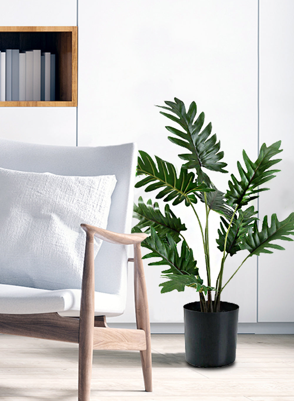 artificial philodendron house plants Xanadu Philodendron in Black Plastic Pot | Artificial Plant