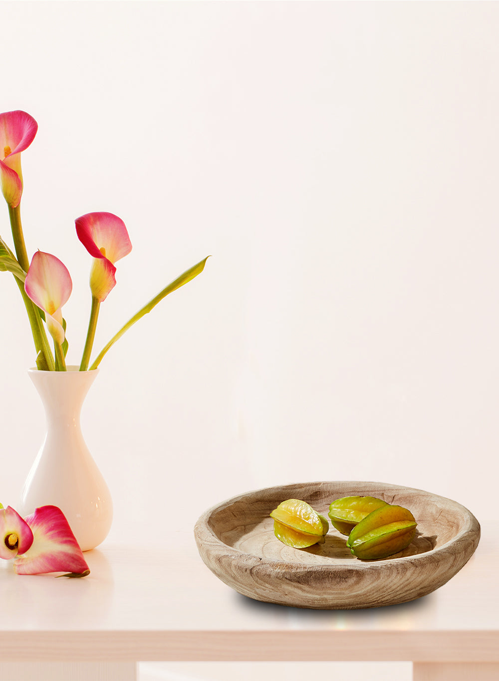 Round Decorative Paulownia Wood Tray, in 2 Sizes