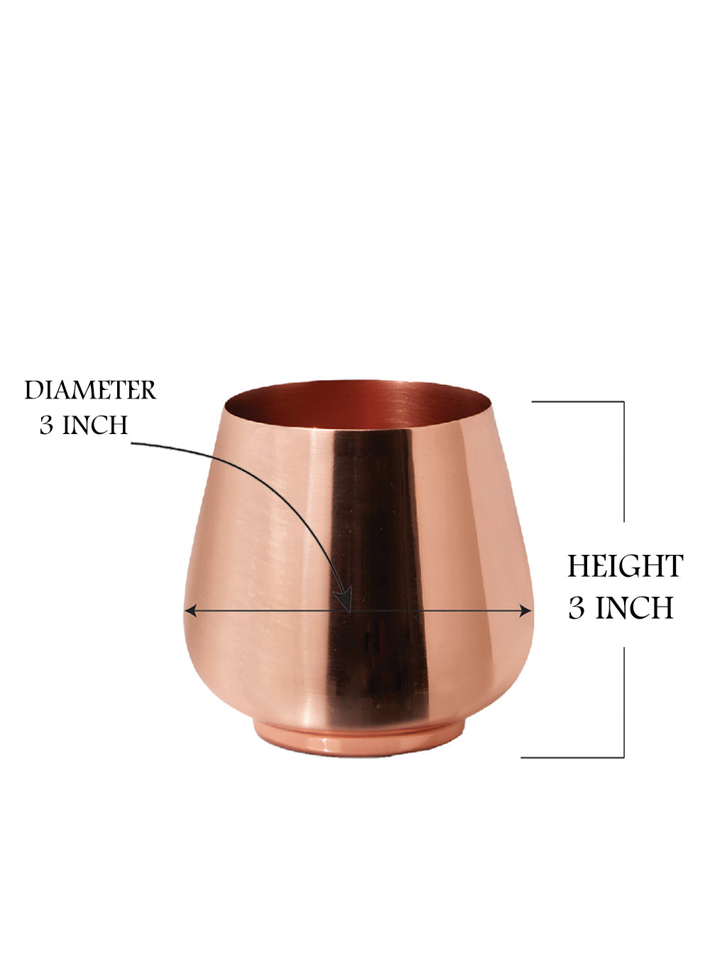 Copper Plated Mini Egg Pot Vase, 3.5" Tall & 3.5" Diameter