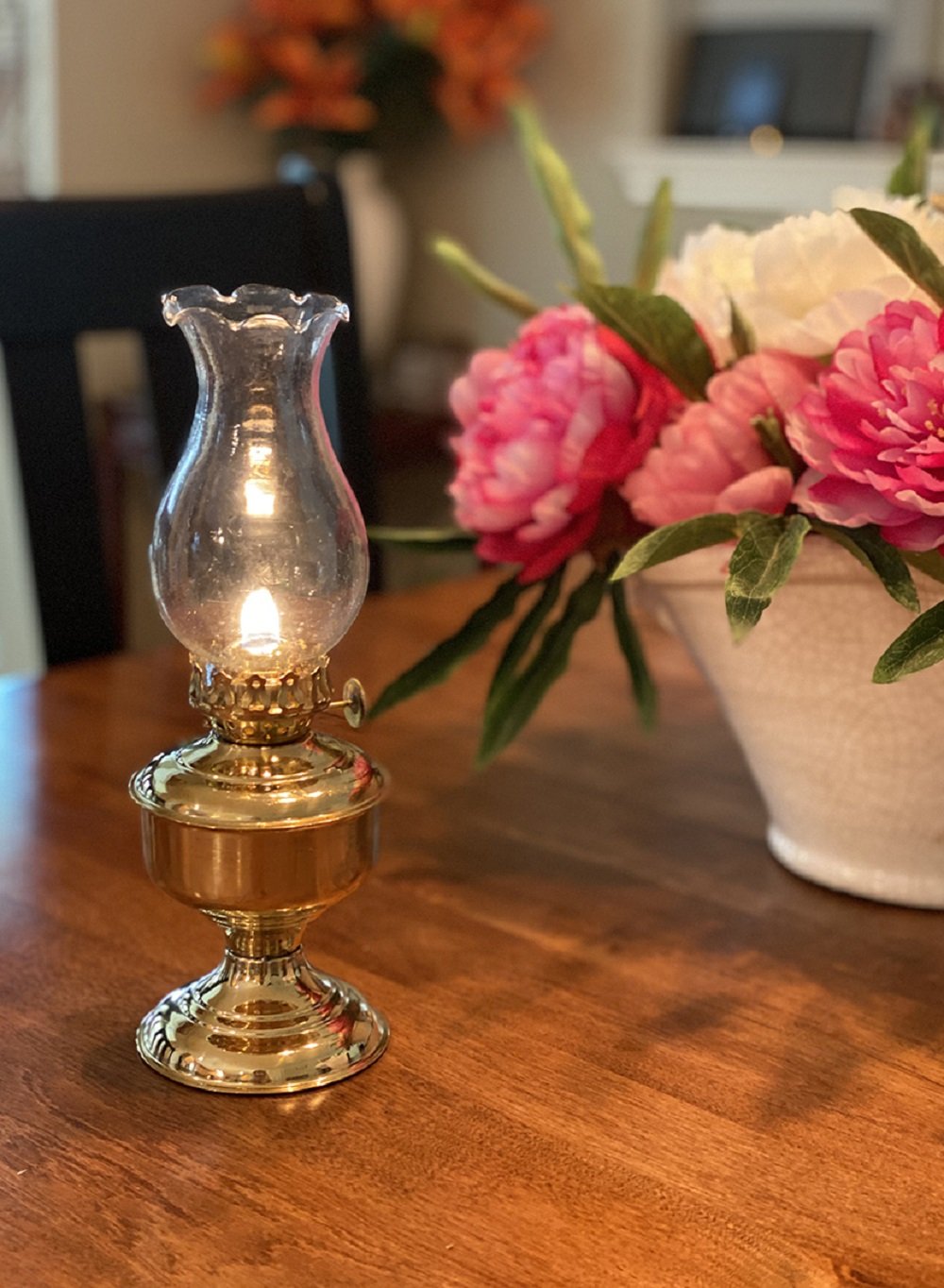 Vintage Oil Lamp, Brass, in 2 Sizes