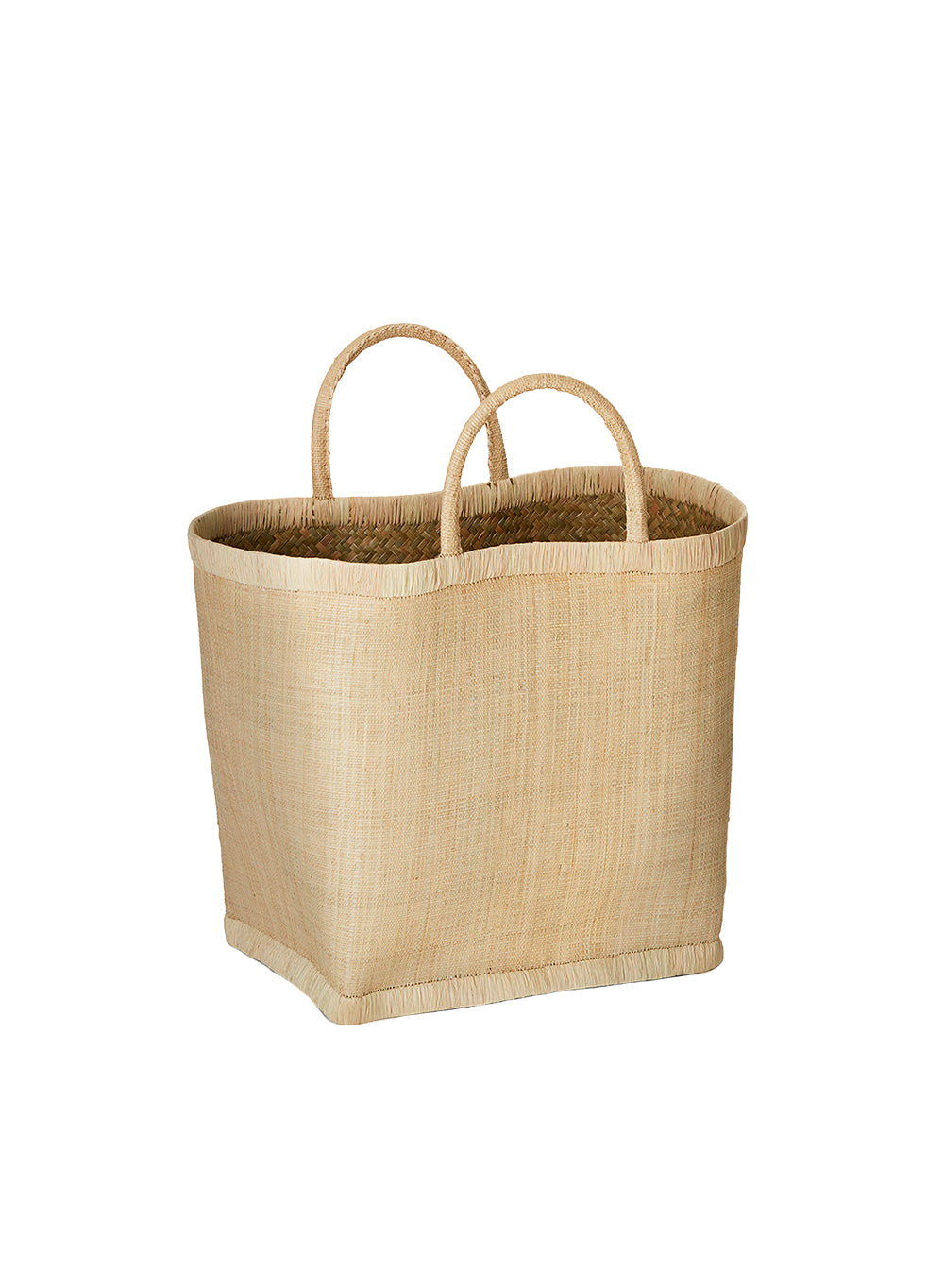Serene Spaces Living Natural Raffia Tote Bag, 16" Long, 8.5" Wide & 18" Tall