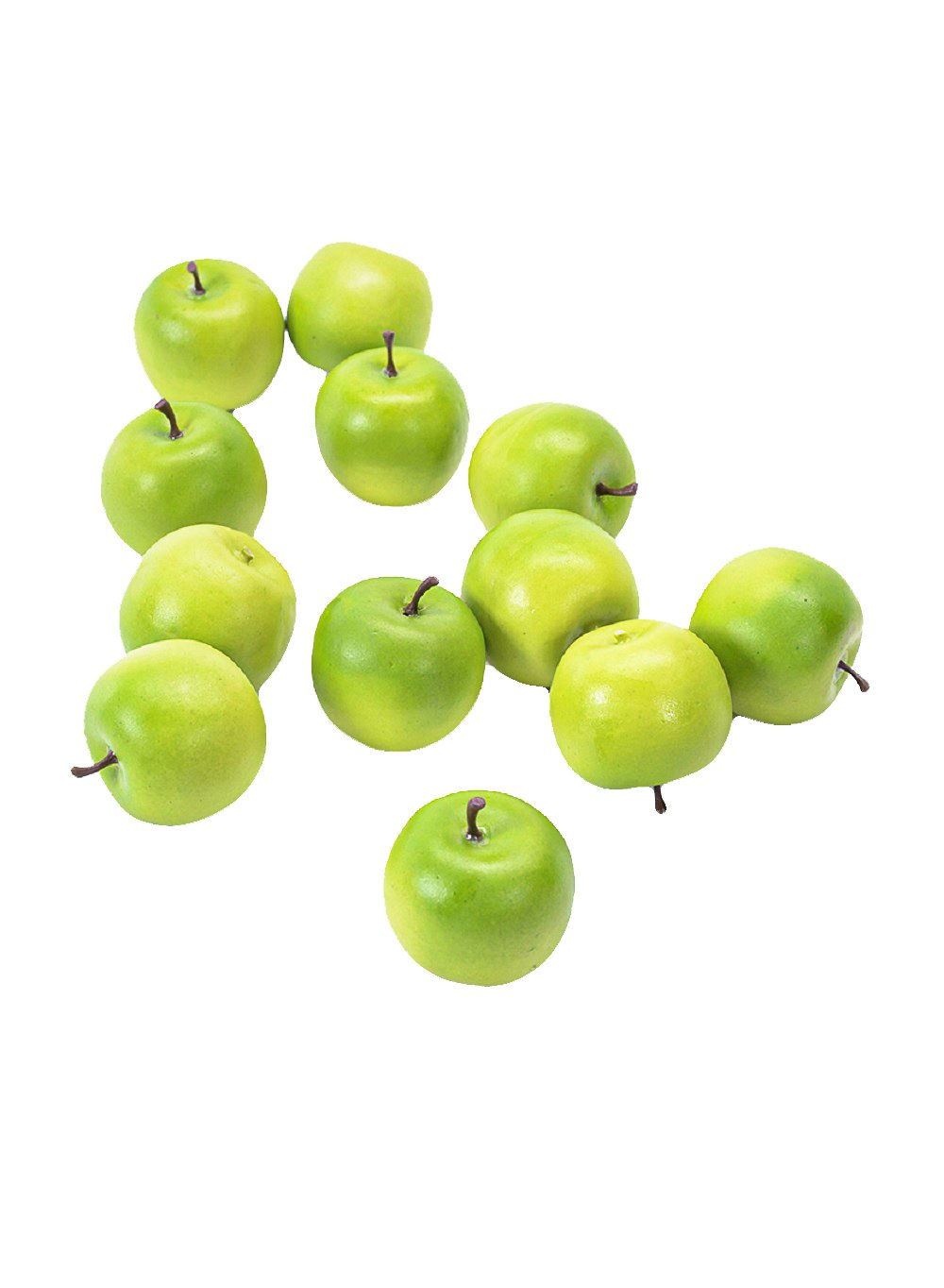 Mini Green Apples, 1.75" Diameter & 1.5" Tall, Set of 24