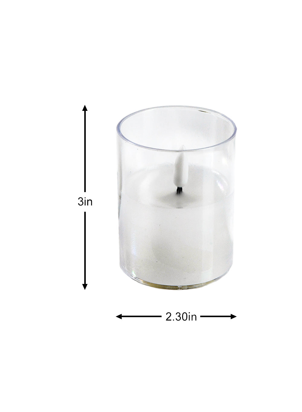 Set of 4 Warm White Flameless Votive, LED Tealight Candles, 3" Tall & 2.3" Dia