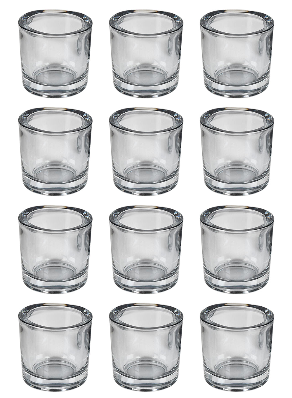 Set of 48 Thick Glass Candle Holder, in 3 Colors