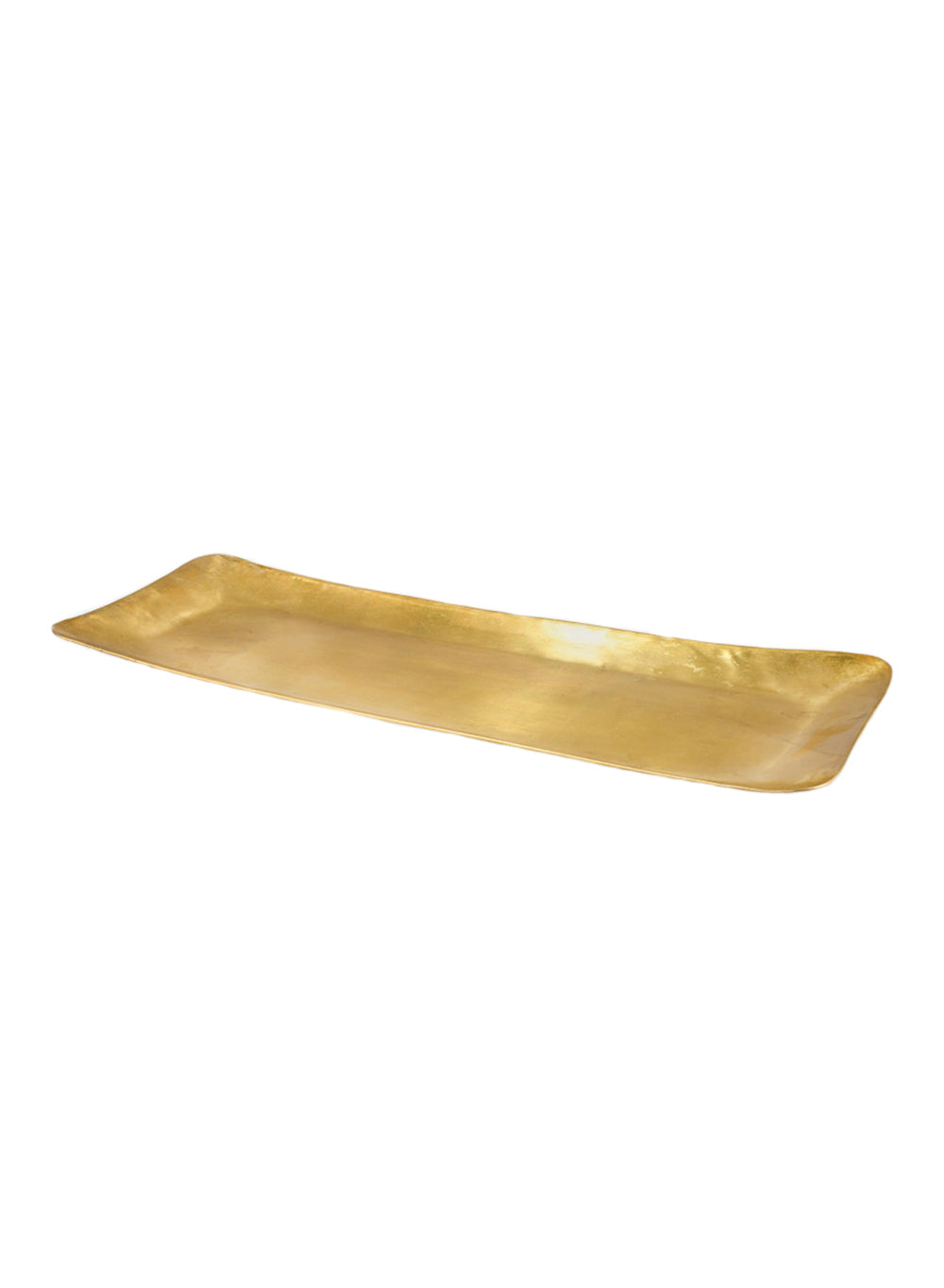 Gold Rectangle Brass Tray, 16.5" Long X 6" Wide X 1" Tall