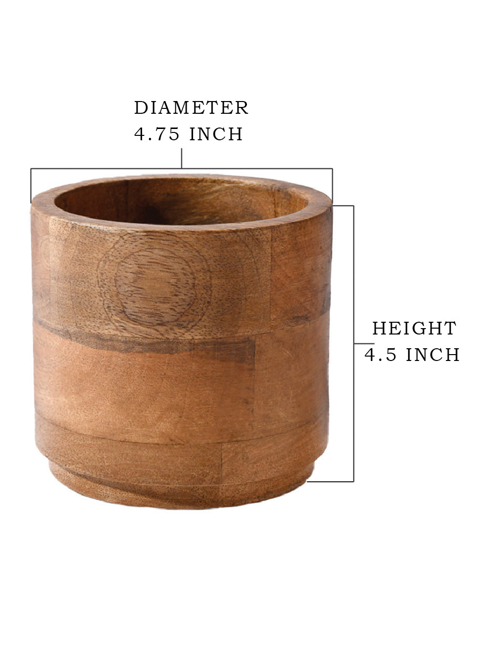 Mango Wood Cachepot, in 3 Sizes (B)