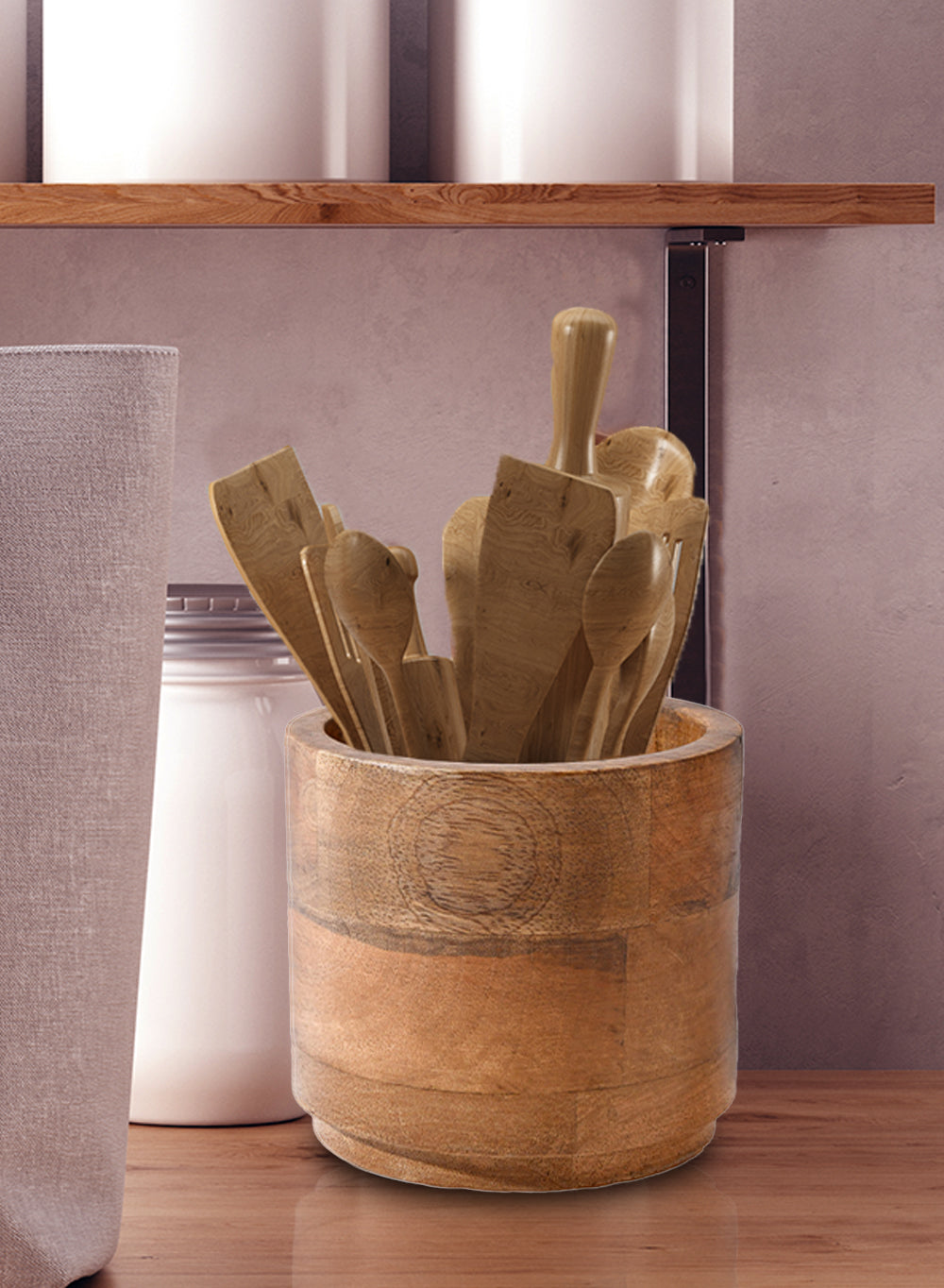 Mango Wood Cachepot, in 3 Sizes (B)