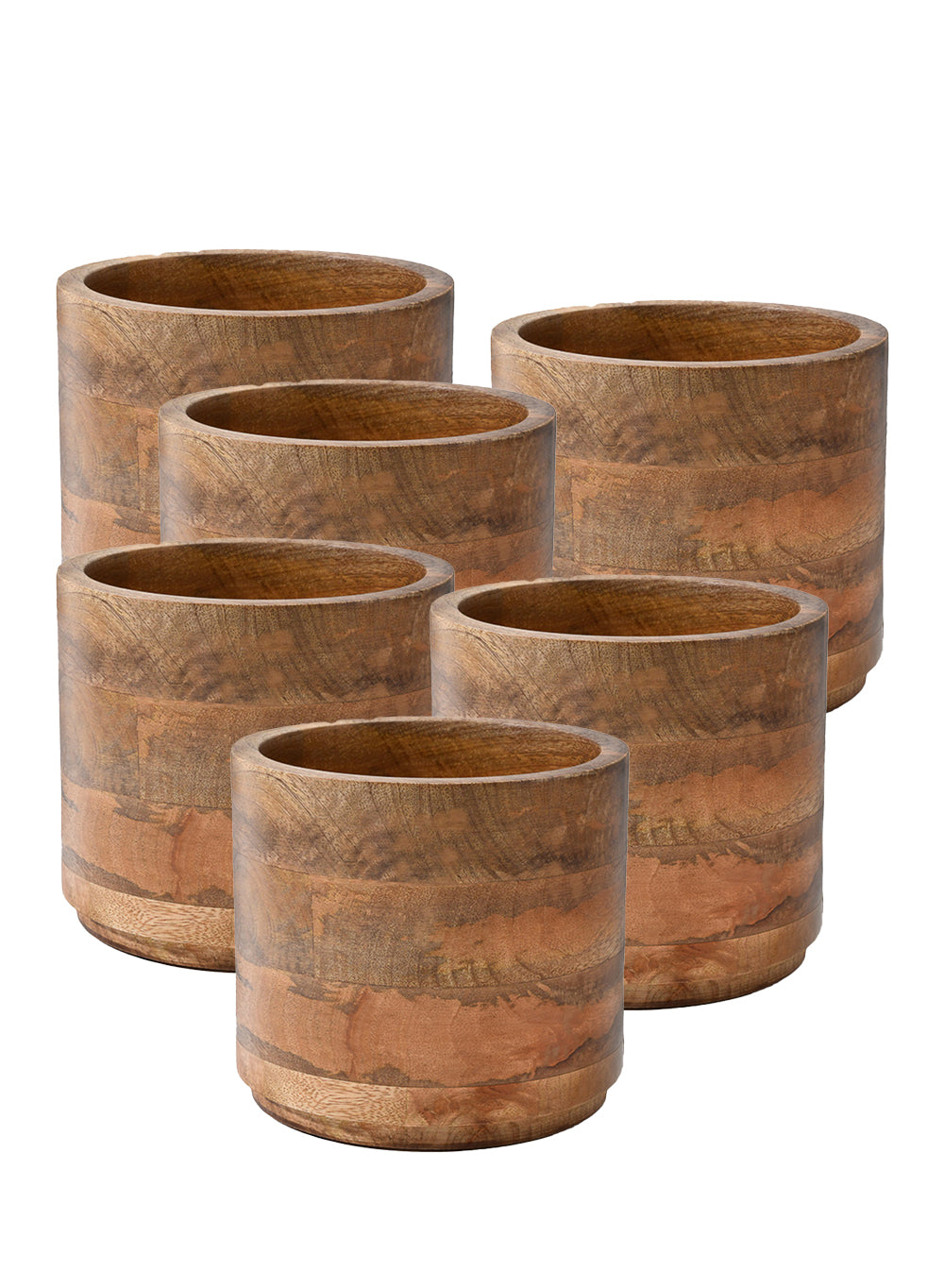 Mango Wood Cachepot, in 3 Sizes (B)