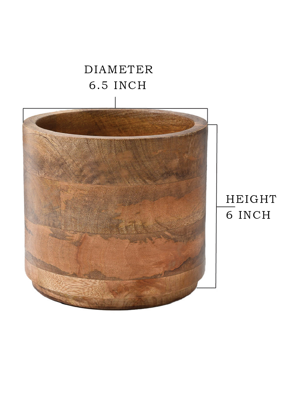 Mango Wood Cachepot, in 3 Sizes (B)