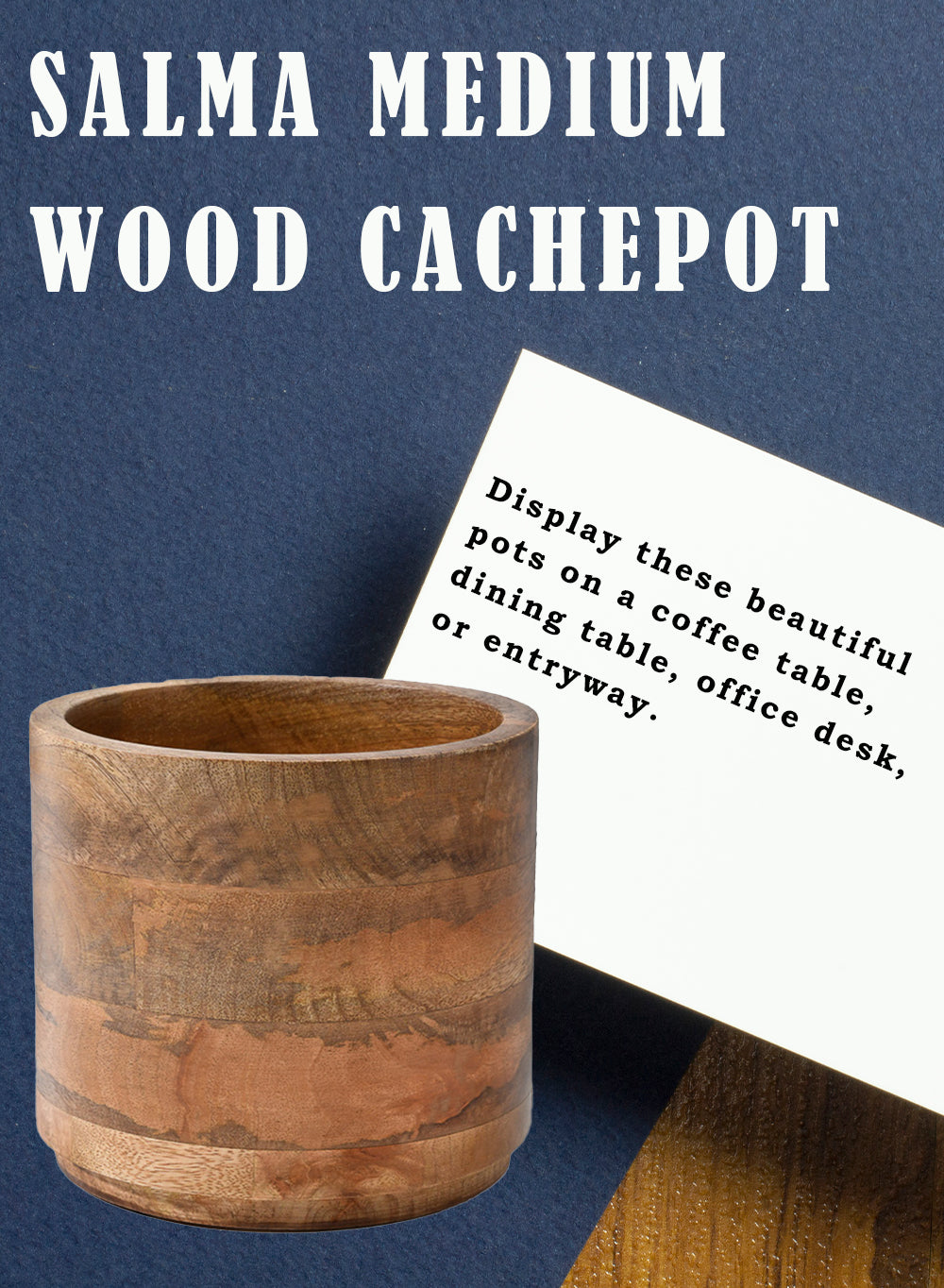 Mango Wood Cachepot, in 3 Sizes (B)