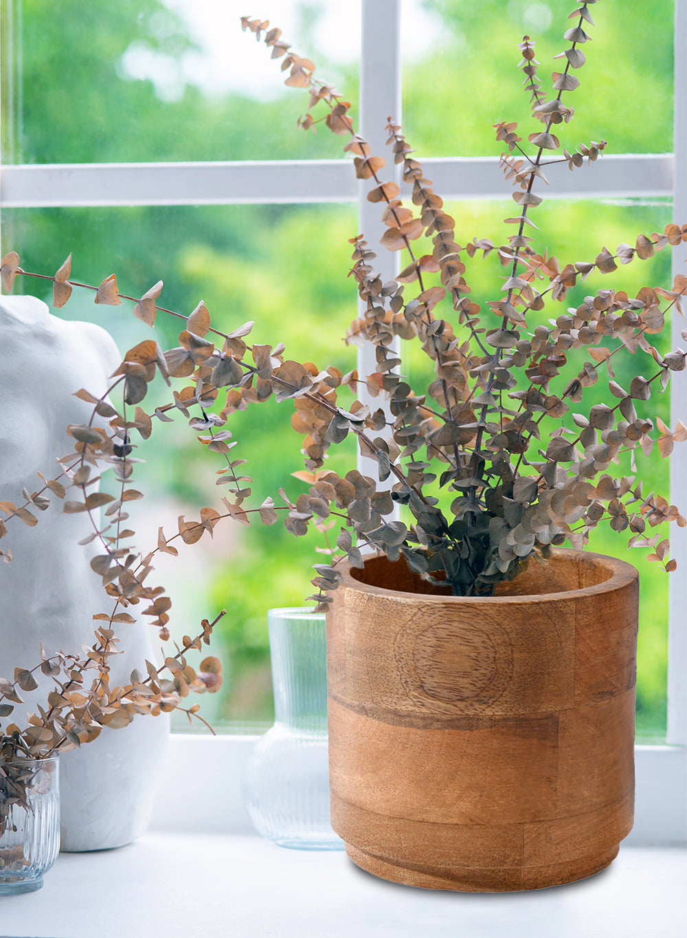 Mango Wood Cachepot, in 3 Sizes (B)