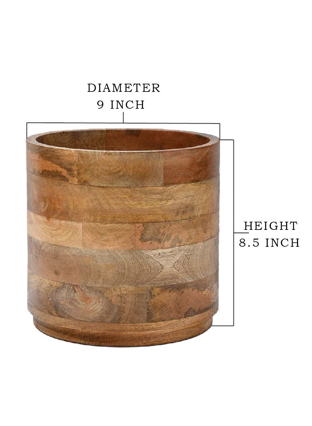 Mango Wood Cachepot, in 3 Sizes (B)