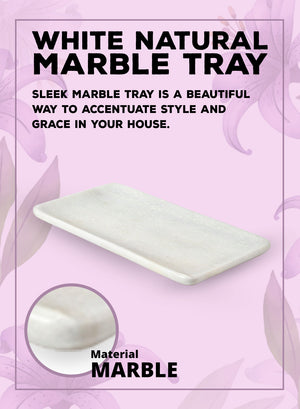 11" Natural White Marble Tray