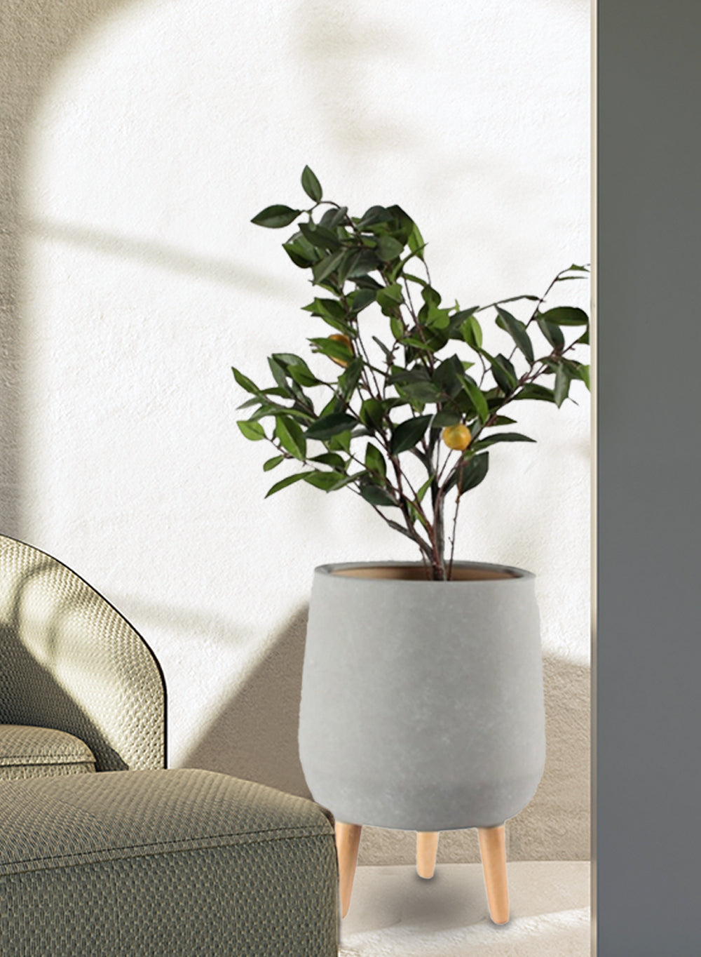 grey plant stand indoor Grey Ceramic Pot Holder | Planter