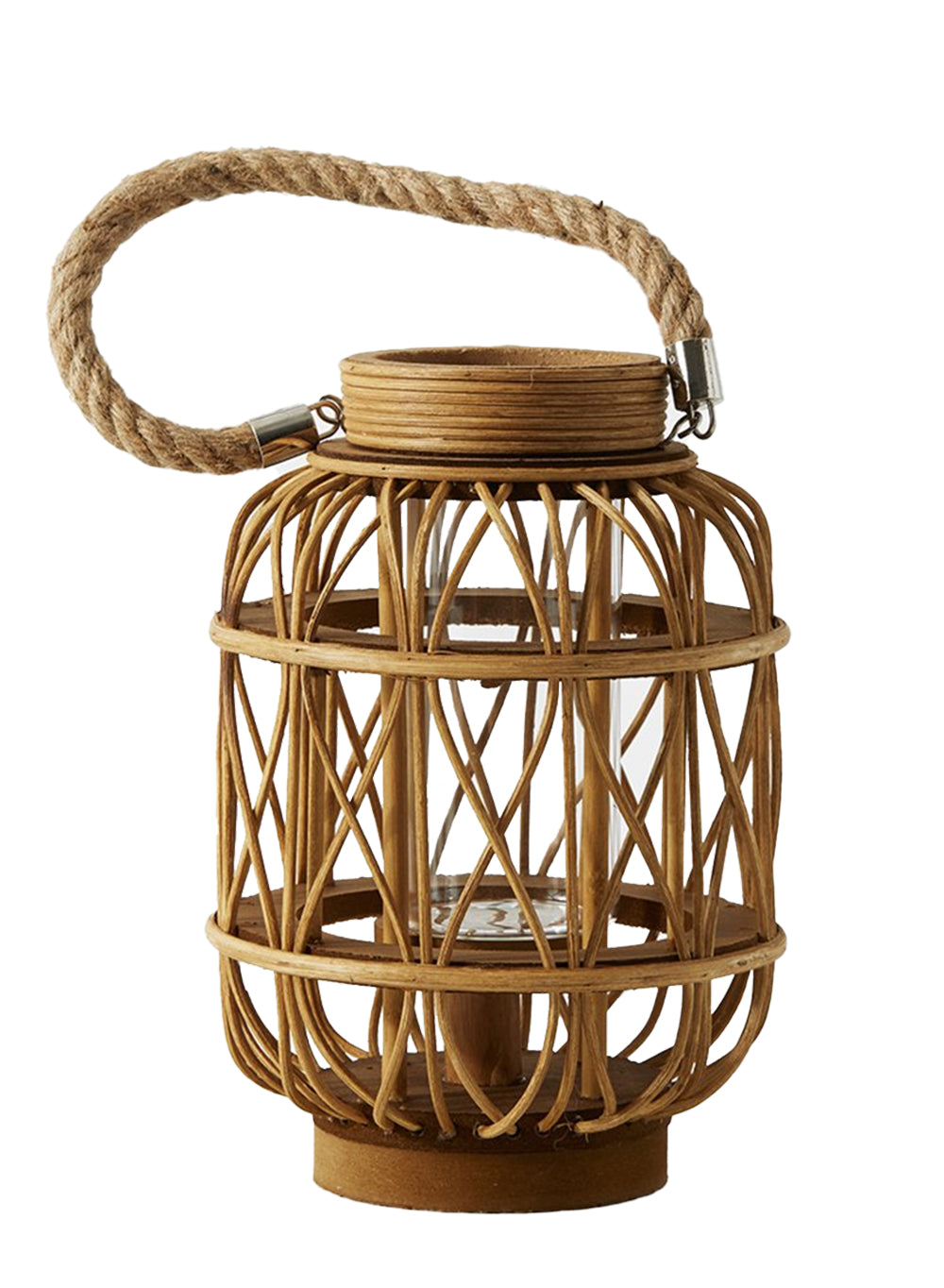 Wood Chinese Candle Lantern, 7.5" Diameter & 10.25" Tall