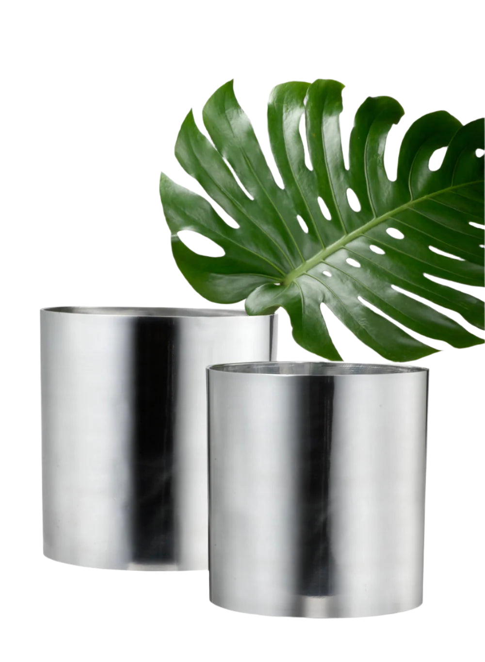 Polished Aluminum Cylinder Vase - In 2 Sizes
