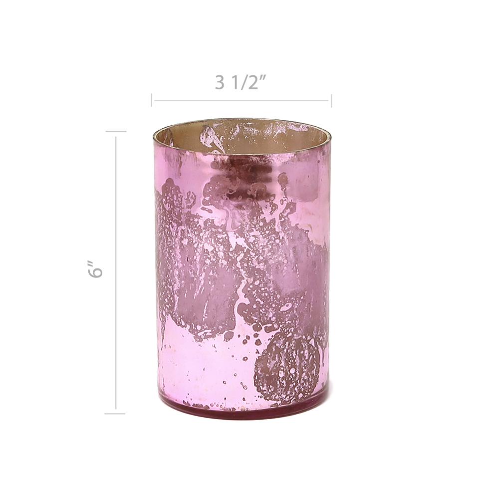 Antique Pink Glass Cylinders, in 6 Designs