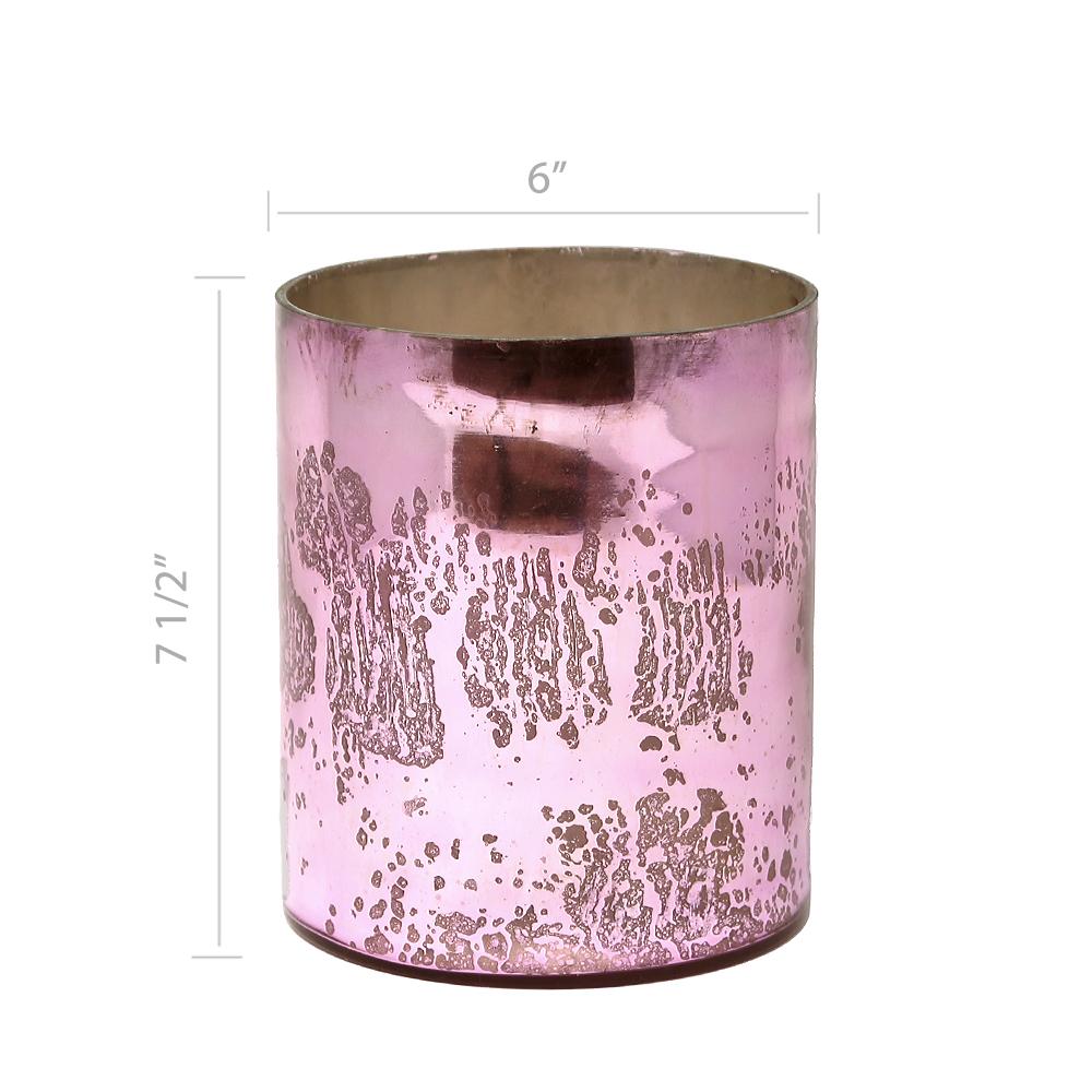 Antique Pink Glass Cylinders, in 6 Designs