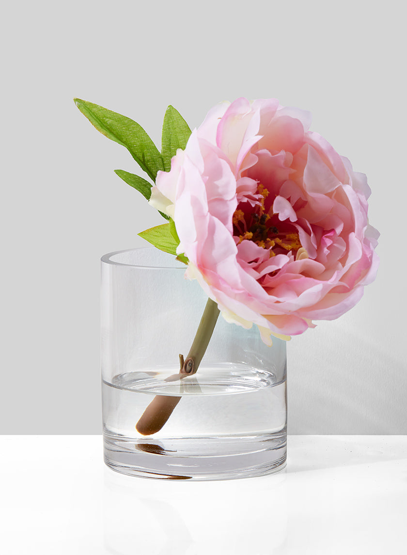 Glass Cylinder Hurricane Vase, 3.5" Diameter & 4" Tall, Pack of 12