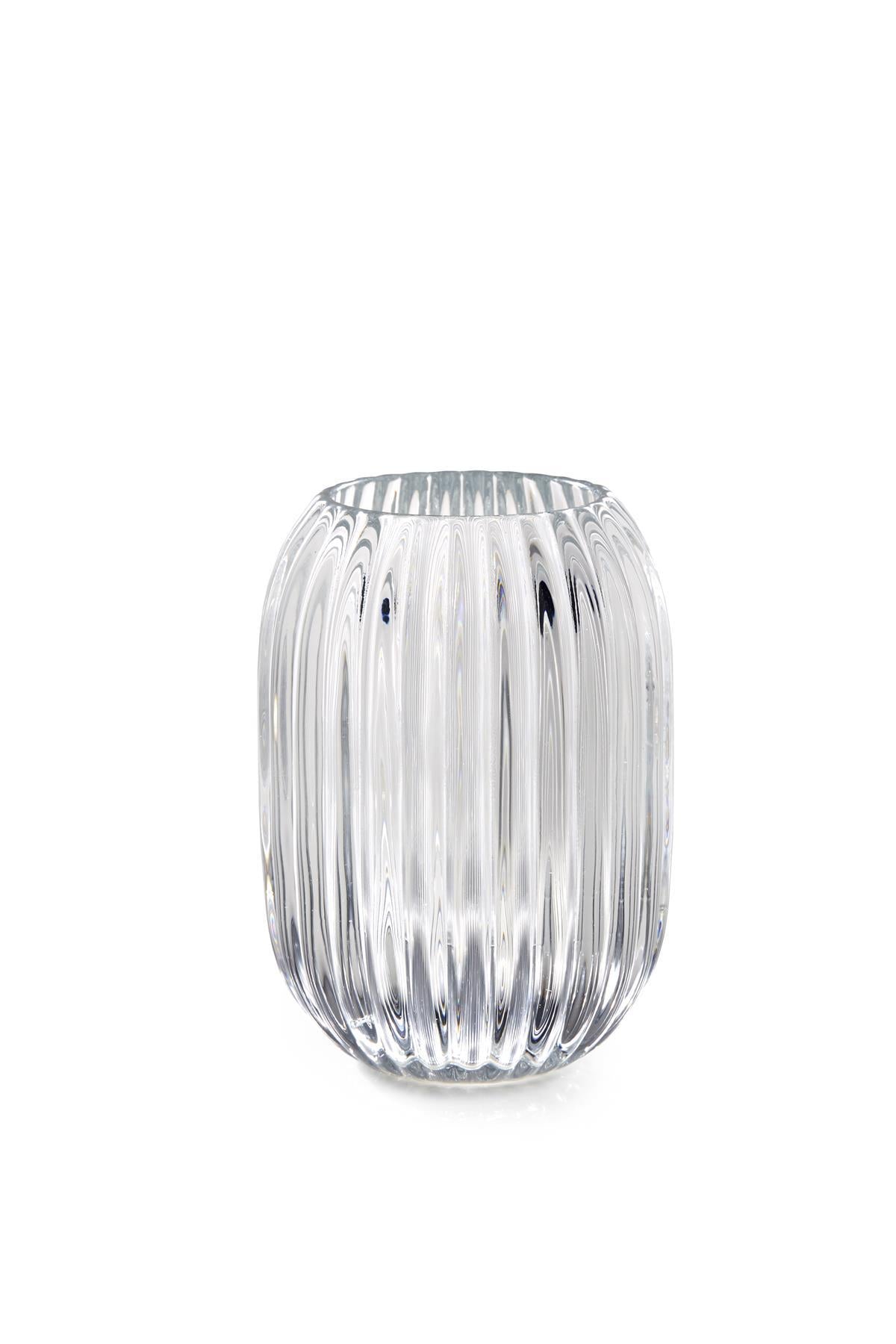 5" Ribbed Optical Glass Votive Holder, in 3 Colors
