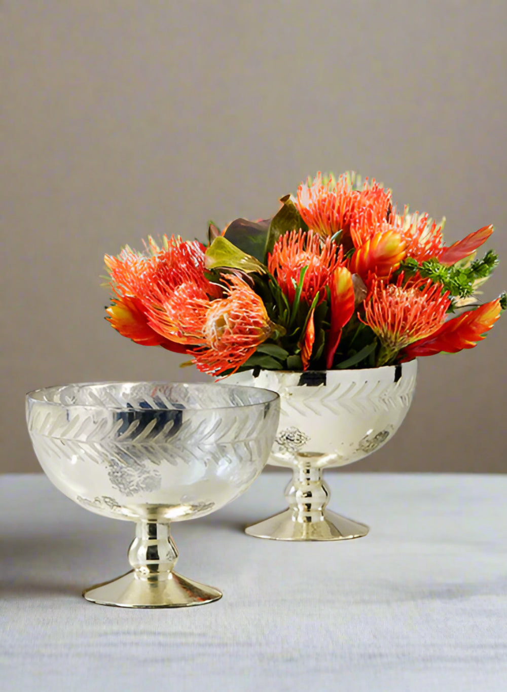 Mercury Etched Leaf Bowl