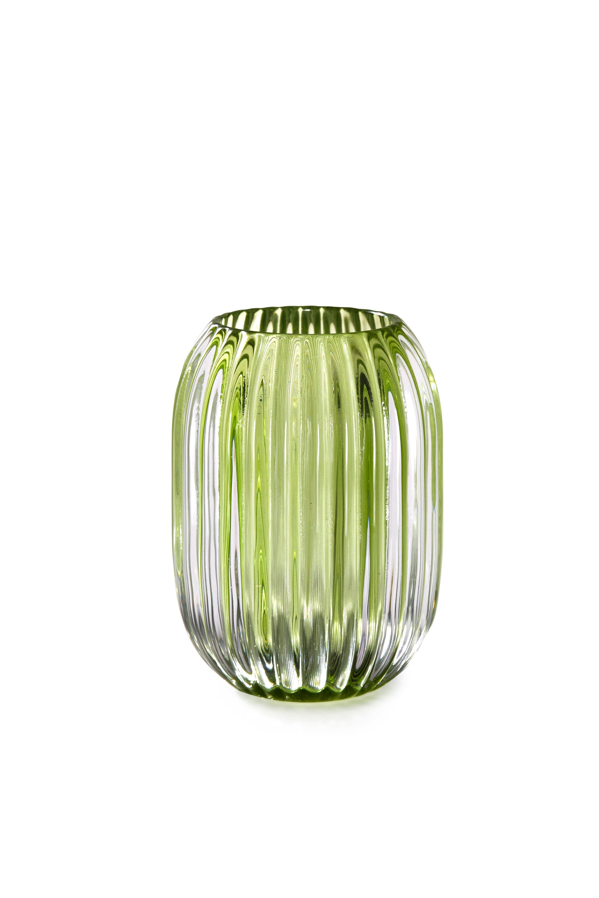 5" Ribbed Optical Glass Votive Holder, in 3 Colors