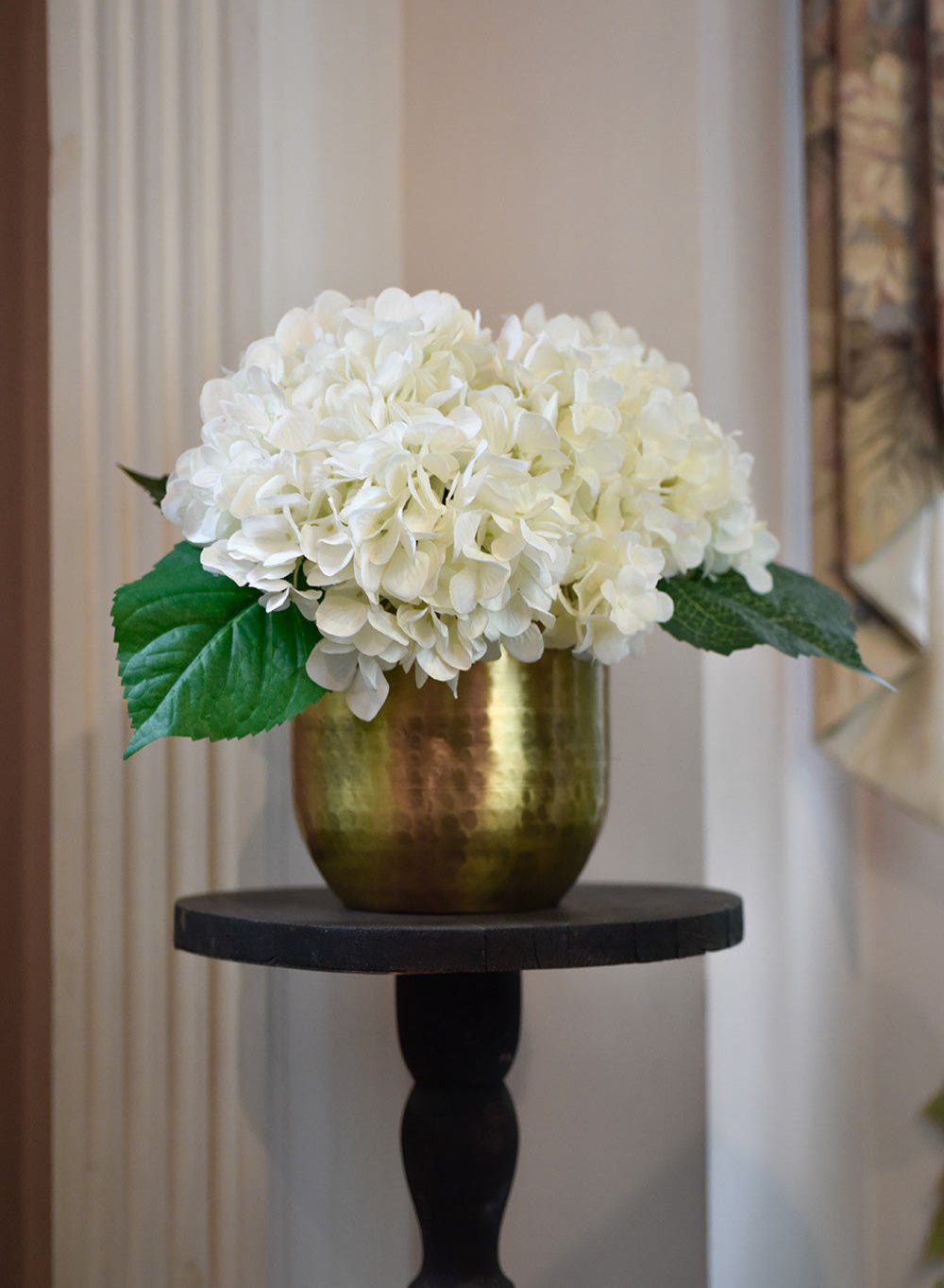 Antiqued Brass Vase-Simple Design with Curved Base Accent Piece,2 Sizes