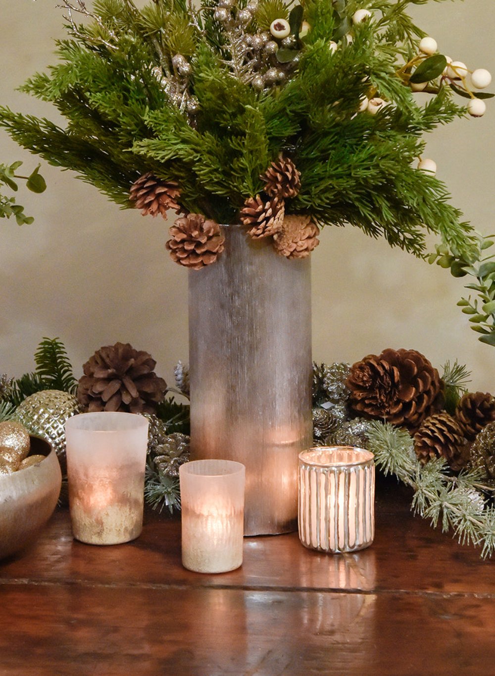 Corrugated Glass Votive Candle Holder, In 2 Size Options