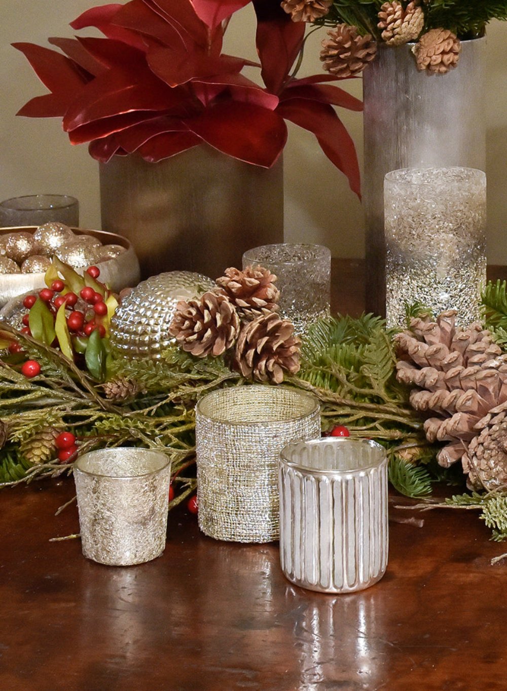 Corrugated Glass Votive Candle Holder, In 2 Size Options