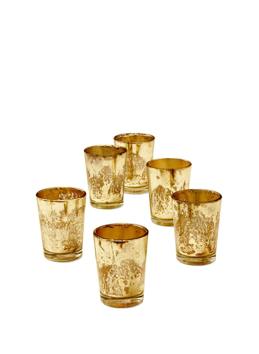 Mercury Glass Votive Holders, set of 6 Serene Spaces Living