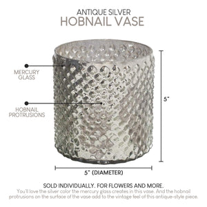 Antique Silver Hobnail Vase - In 2 Sizes