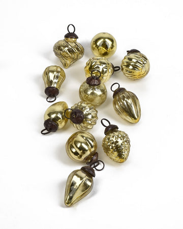 Mini Mercury Glass Ornaments, in 3 Colors