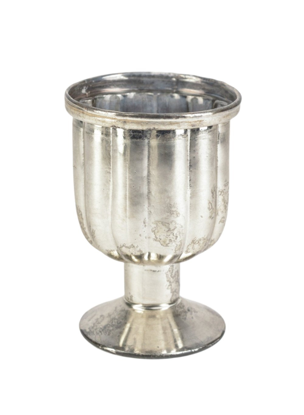 Antique Mercury Glass Pedestal Votive Holder, Sold Individually & Set of 24