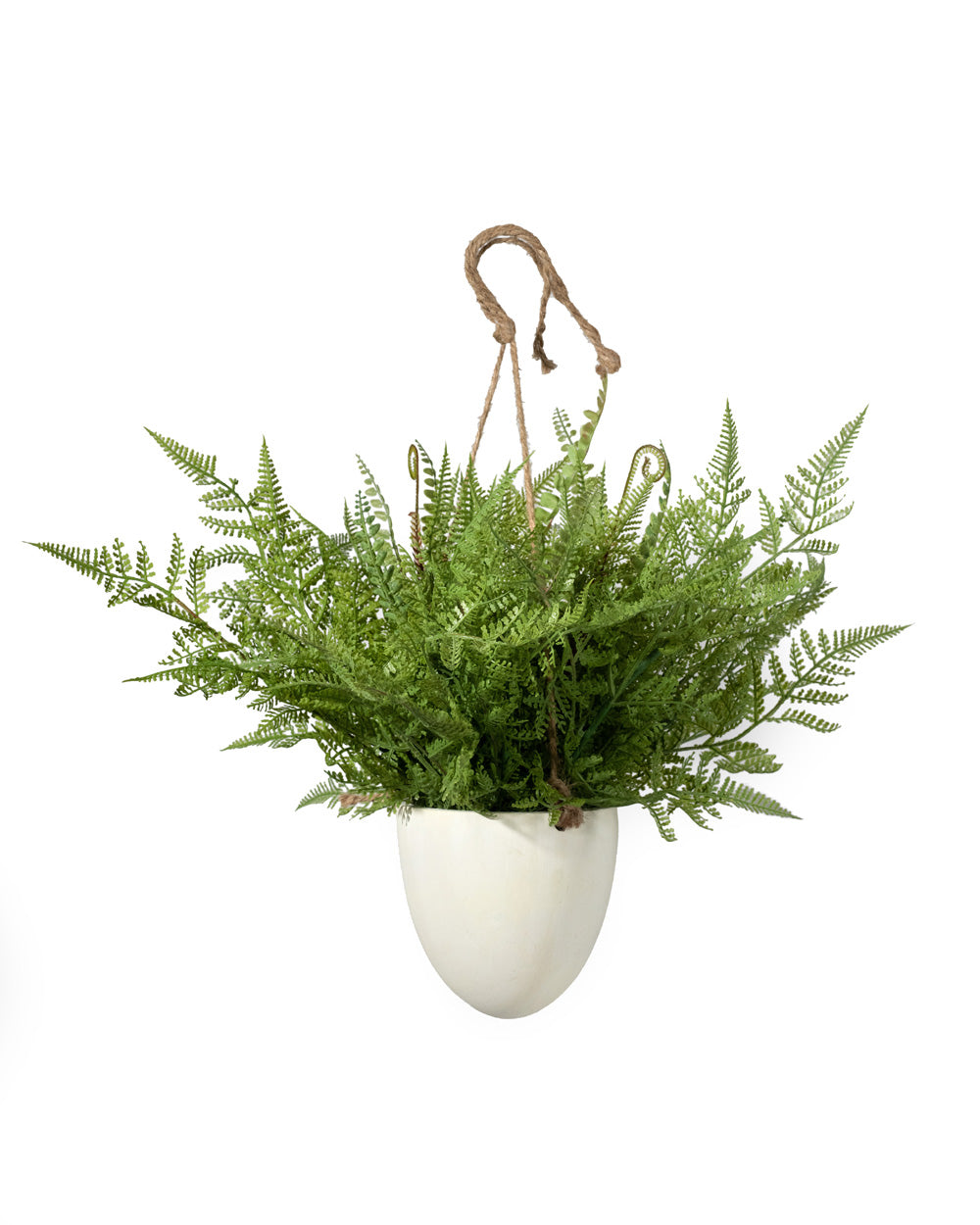 Faux Boston Fern in Hanging Pot - in 2 Sizes