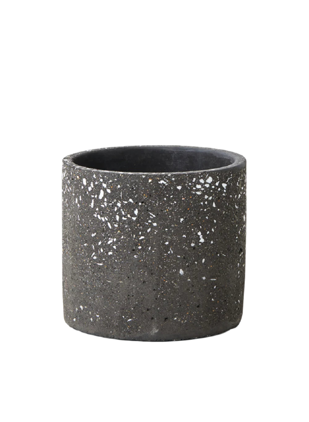 5" Black Terrazzo Cylinder Vase