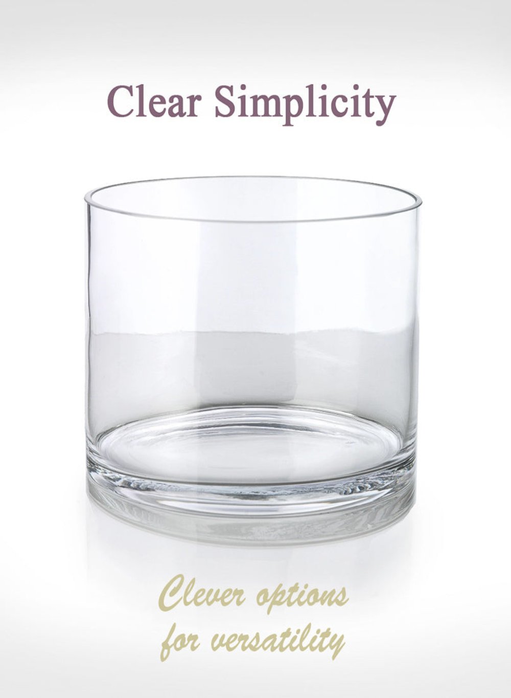 Glass Cylinder Vase, Available in 2 Colors & Sizes