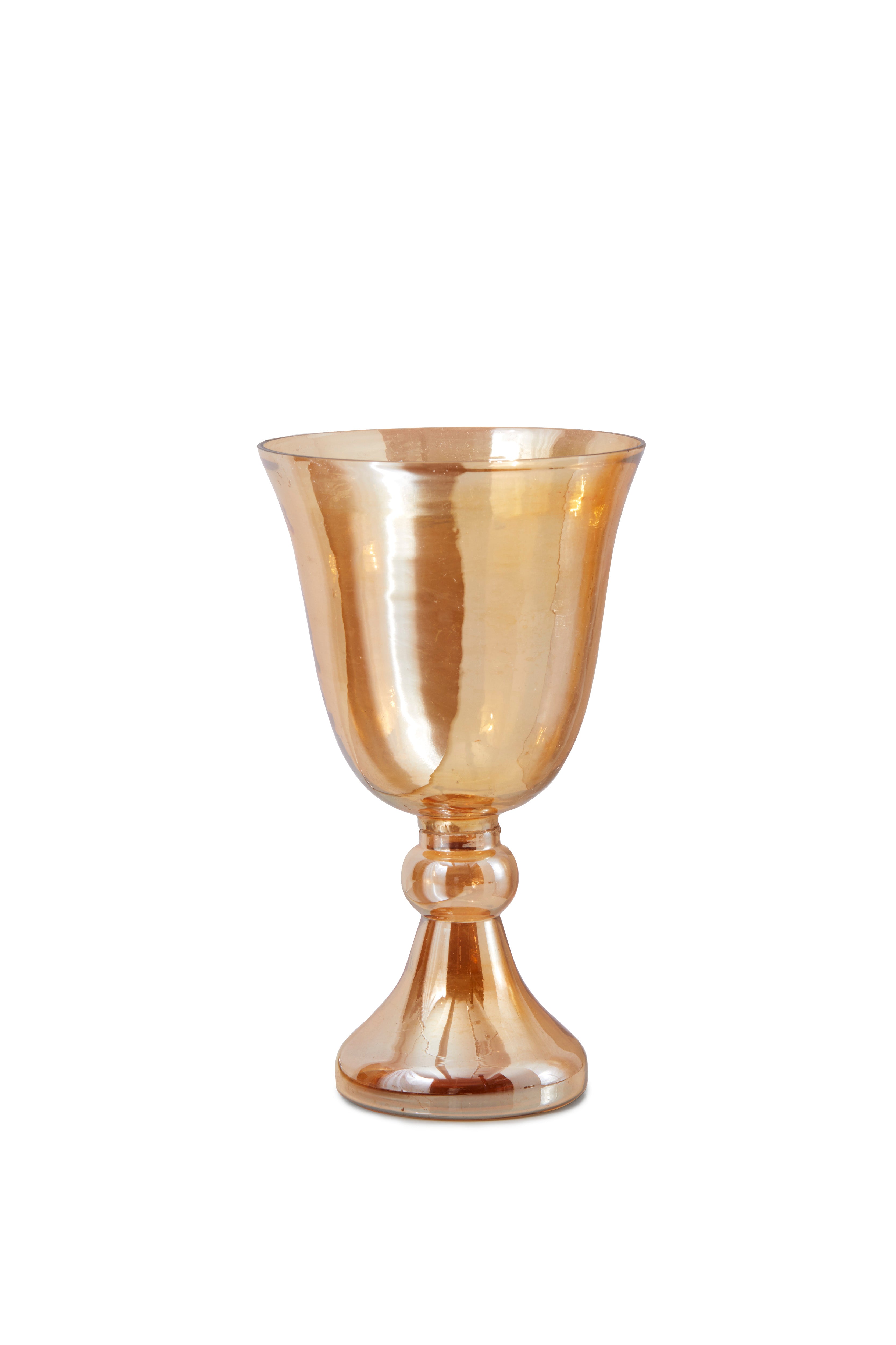 10" Amber Luster Glass Pedestal Vase Collection