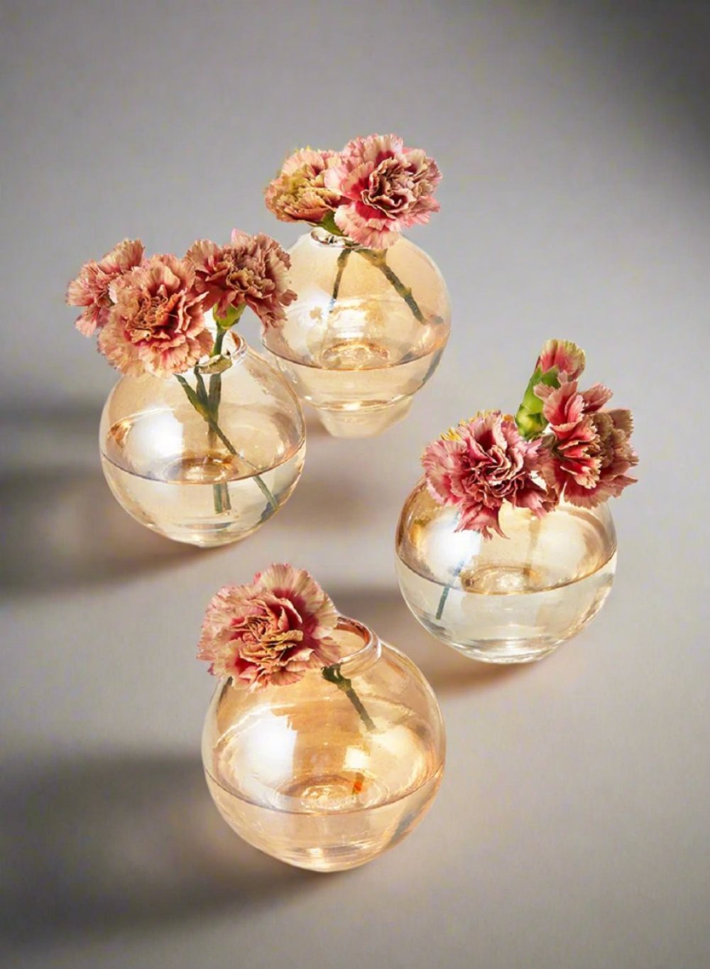 Clear/ Amber Ball Glass Bud Vase Collection