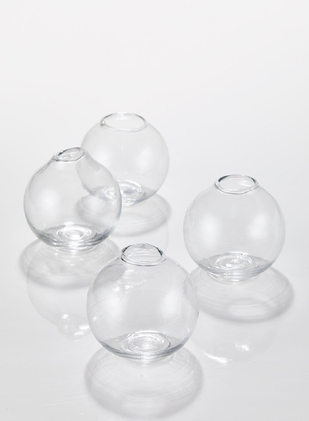 Clear Ball Glass Bud Vase, 3" Tall & 2.75" Diameter, Pack of 48