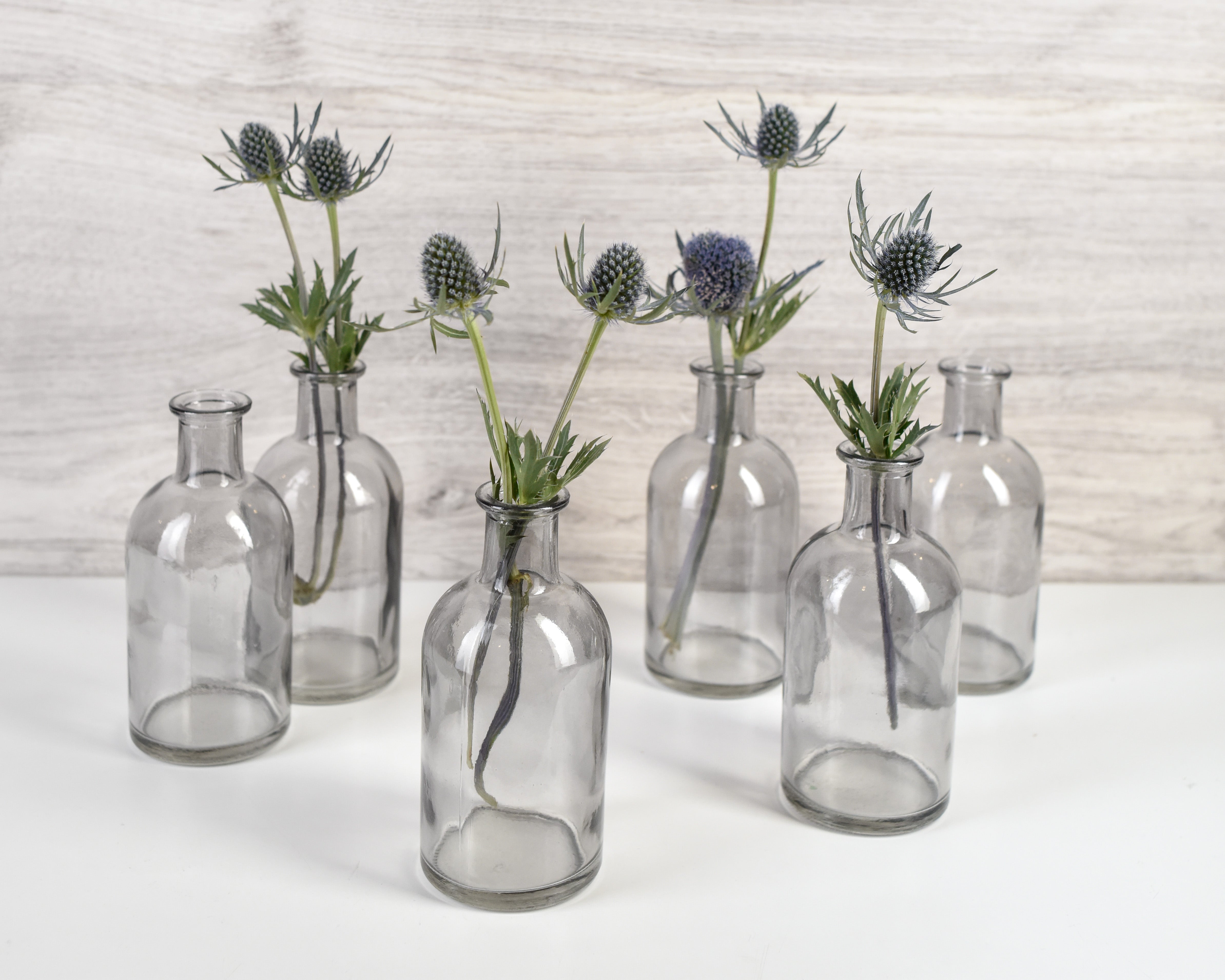 Smoke Grey Medicine Bottle Bud Vase, Pack of 48