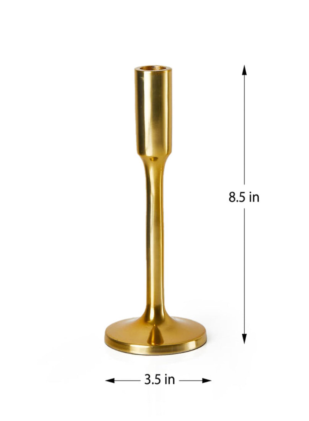 Sleek Gold Candlestick Holder, in 2 Sizes