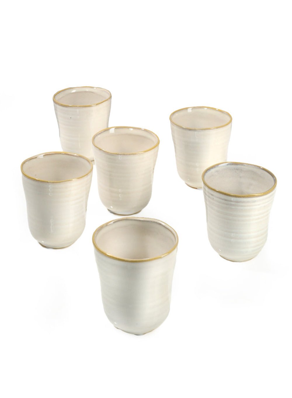 Ceramic Ripple Pot, in 3 Colors, Set of 6