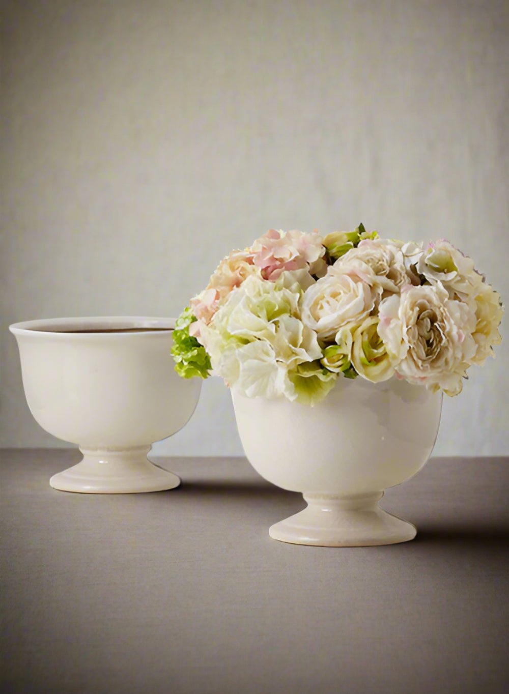 Crackled White Ceramic Urn