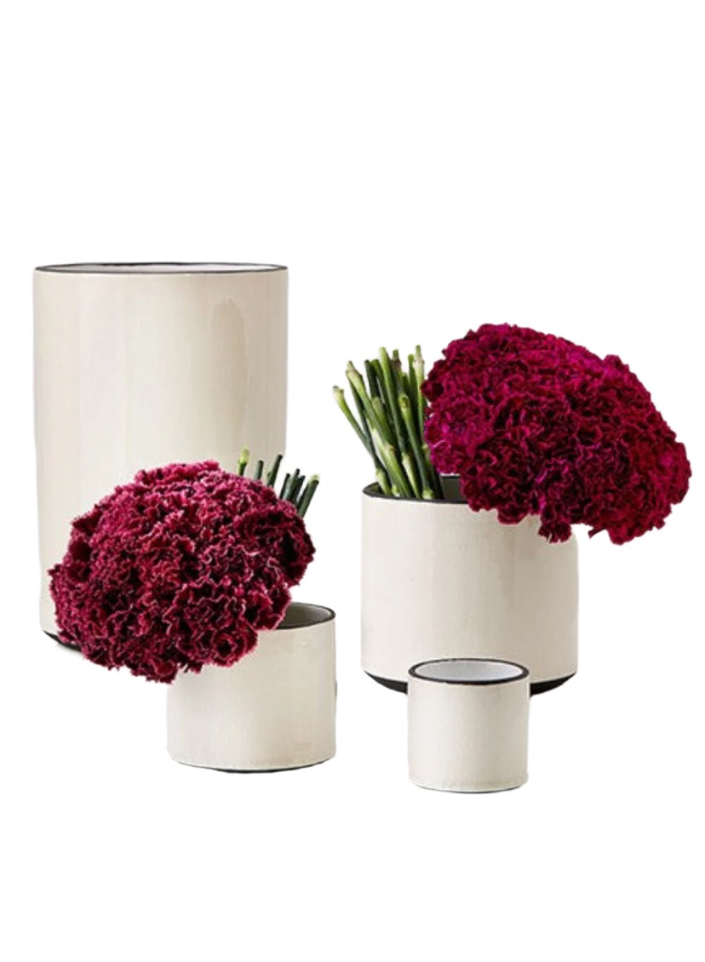 White Ceramic Linen Vases