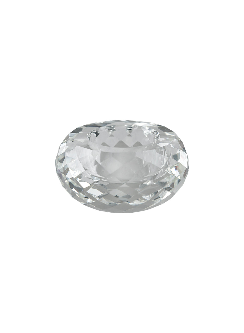 Cut Crystal Tea Light Holder, Beautiful Glow, 3.25"D x 1.5"T