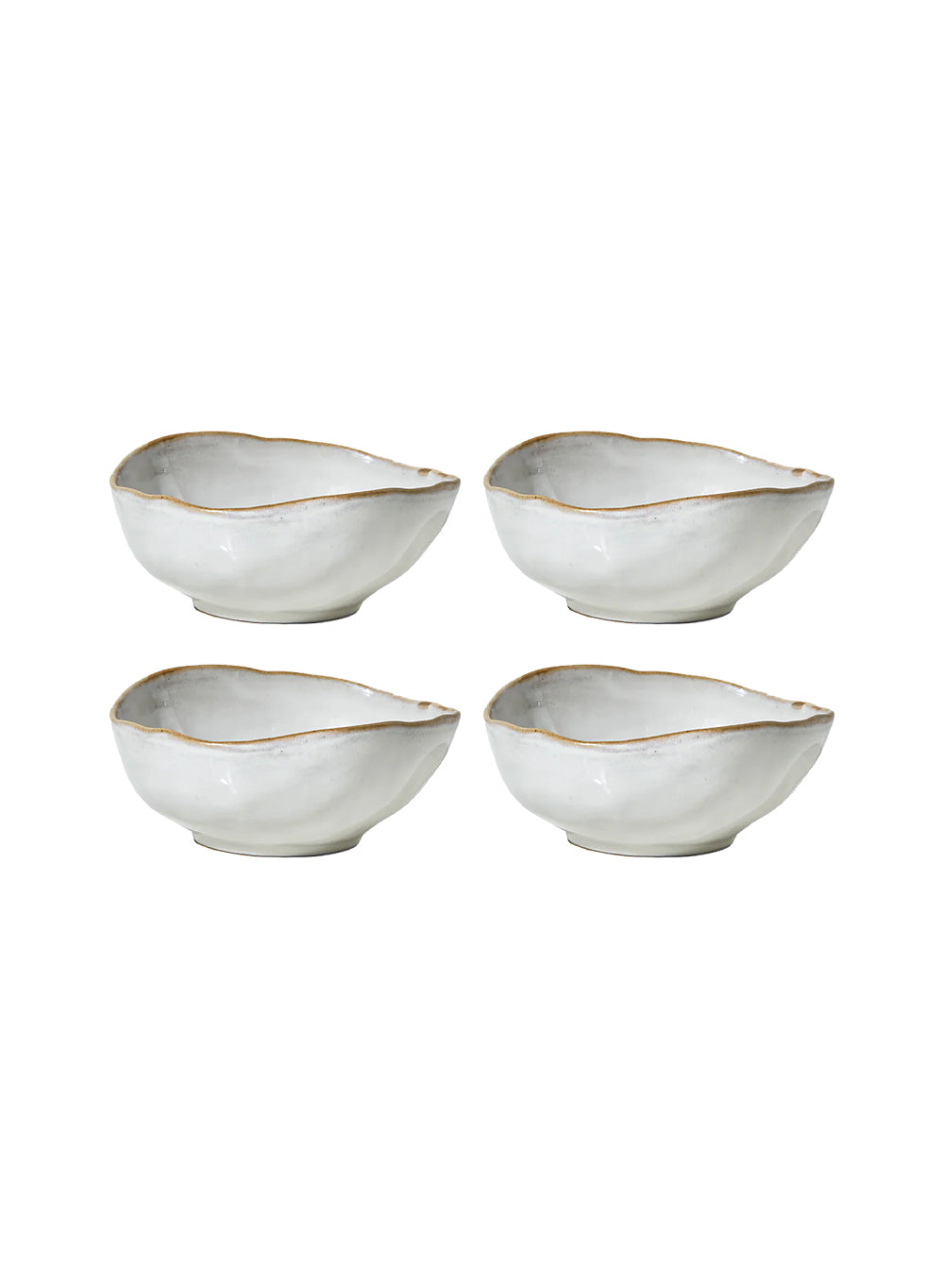Free-Form Edge Glazed Ceramic Bowl, in 4 Sizes